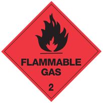 Labels FLAMMABLE GAS 2 100x100mm (500)