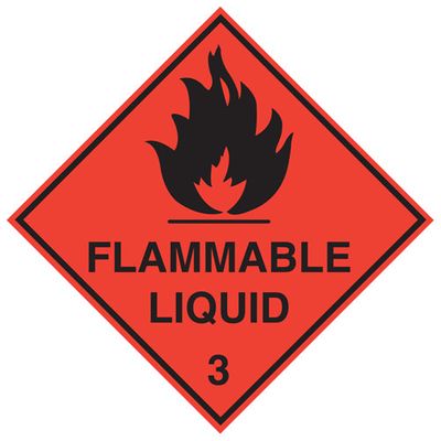 Labels FLAMMABLE LIQUID 3 100x100mm (500)