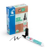 Pilot SCA-B Permanent Marker Pens Chisel Point Black 12/pk