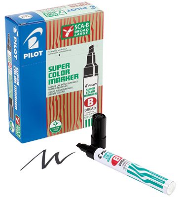 Permanent Markers Pilot® SCA-B Chisel Black (12)