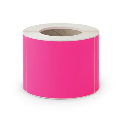Plain Label 100x150mm Fluoro Pink 500/RL