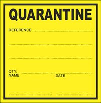 QA Labels QUARANTINE 75x75mm 500/Roll