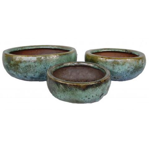 Succulent Bowl S/3 Moss Green