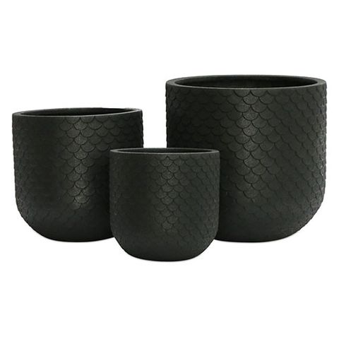 Shell Planter S/3 Sandy Black