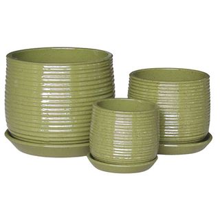 Auburn Tub with saucers S/3 Olive (2)