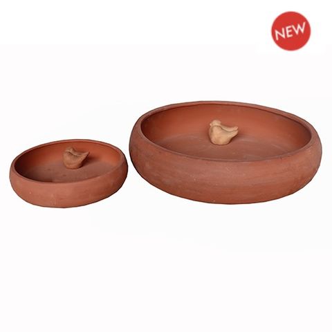 Robin Bird Bowl Terracotta S/2