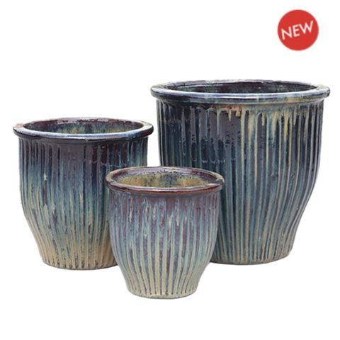 Bradford Jar Cream-Blue S/3