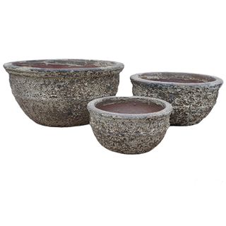 Sedum Bowl S/3 Oceanic White