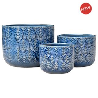 Ebony Pot S/3 Aqua Blue