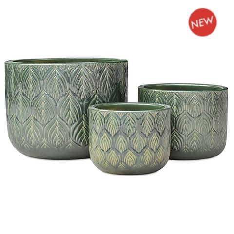 Ebony Pot S/3 Copper Green