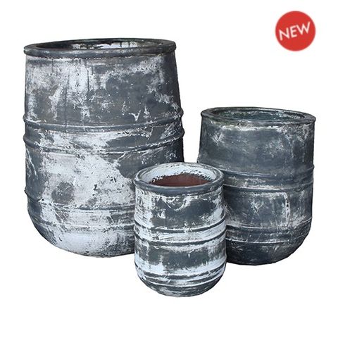 Evoke Jar S/3 Rustic Grey