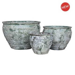 Evoke Planter S/3 Rustic Green