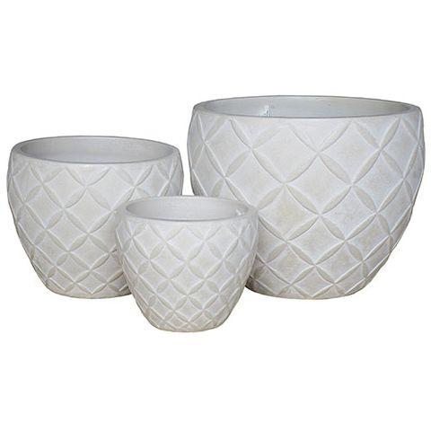 Jade Planter S/3 Oatmeal