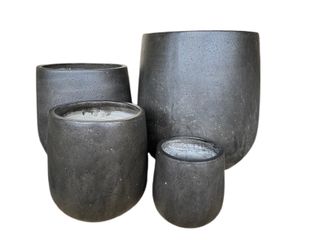 Dry Stone Urn S/4 Black