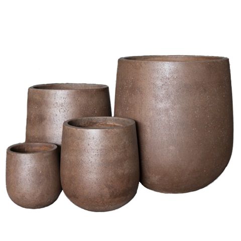 Dry Stone Urn S/4 Brown