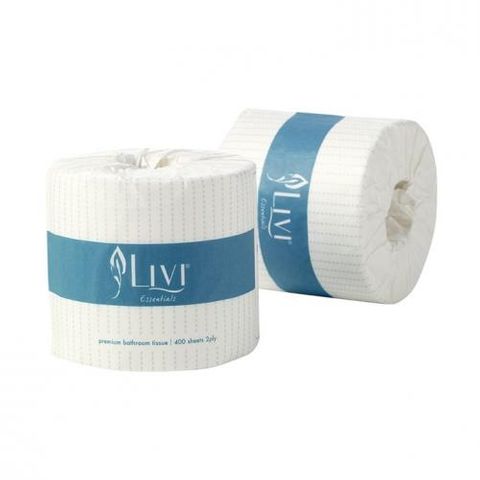 1001 Livi Essentials 2 Ply 400 Wrapped Toilet Tissue - Ctn 48