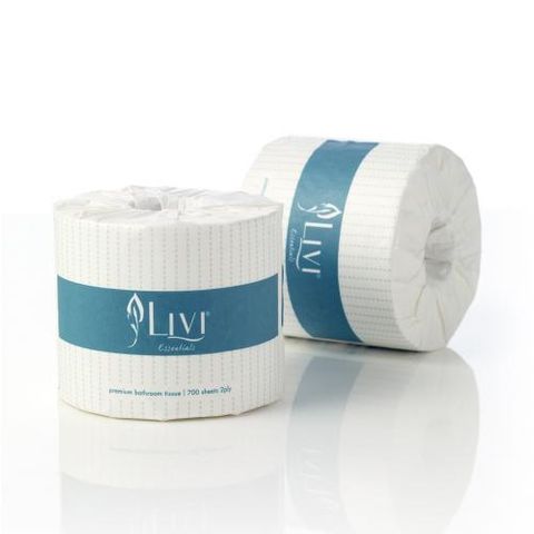 1002 Livi Essentials 2 Ply 700 Wrapped Toilet Tissue - Ctn 48