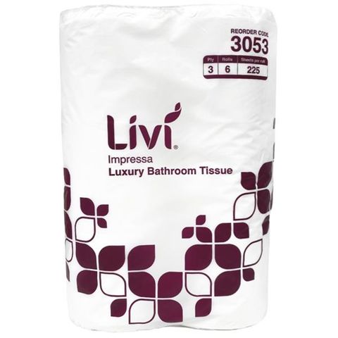 3053 Livi  Impressa 3 Ply 225 Toilet Tissue Unwrapped - Ctn 48