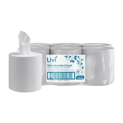 3456 Livi Essentials Centrefeed  2ply Paper Towels 180m