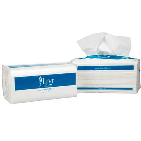 1421 Livi Essentials Interfold 1 Ply Paper Towels - Ctn 16