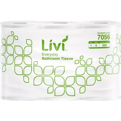 7056 Livi Basics 1 Ply 850 Toilet Tissue