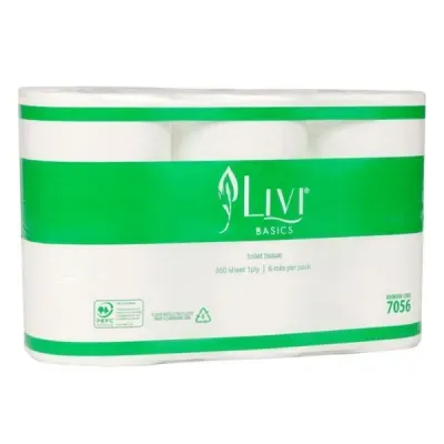 7056 Livi Basics 1 Ply 850 Toilet Tissue