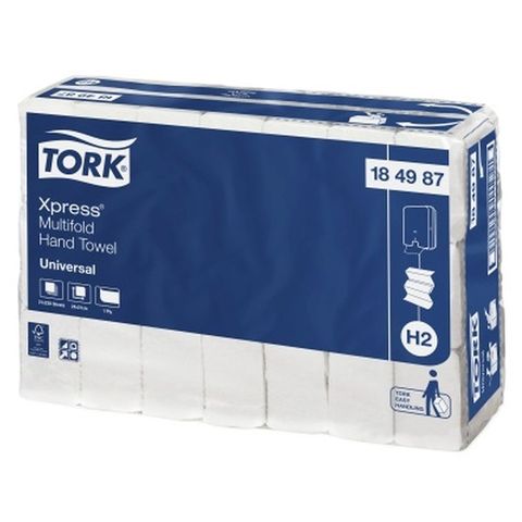 184987 Tork H2 Xpress Universal Multifold Paper Towel 1ply - Ctn 21