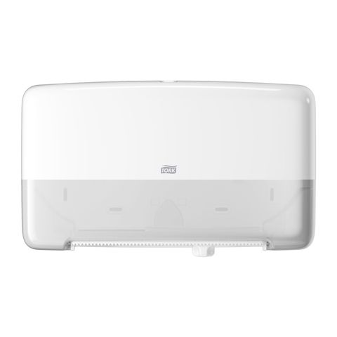 555500 Tork T2 Mini Jumbo Toilet TWIN Roll Dispenser - White