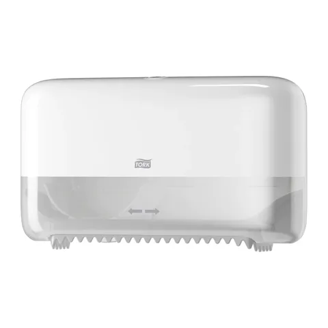 558040 Tork T7 Twin Coreless Mid-size Toilet Roll Dispenser - White