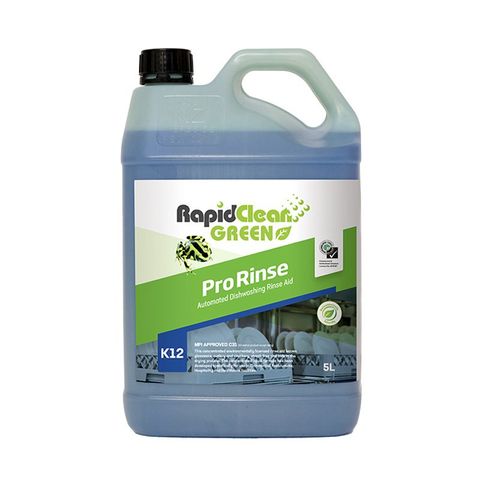 RapidClean Green Pro Rinse Automated Dishwashing Rinse Aid - 5L