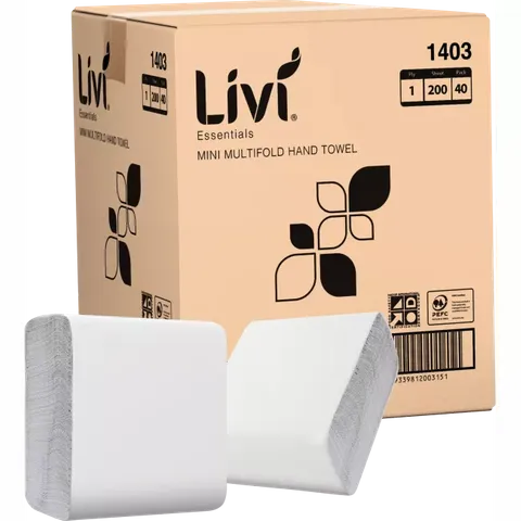 1403 Livi Essentials Mini Multifold Hand Towel 1ply
