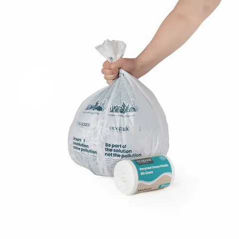 Ecopack 27L Medium Ocean/Recycled Plastic Bin Liners