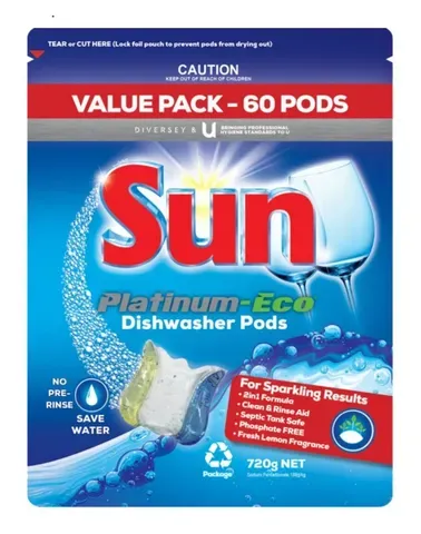 Sun Platinum-Eco Dishwasher Pods - 60's
