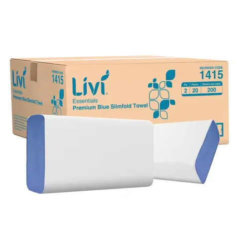 1415 Livi Essentials 2ply Blue Slimfold Paper Towel