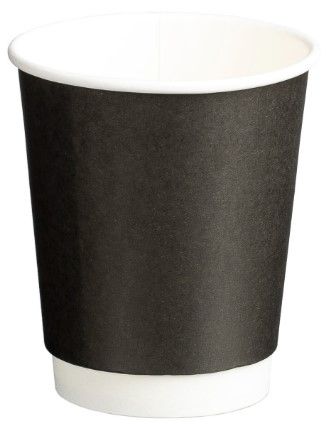 Matthews Double Wall PE Paper Cups - Black 8oz