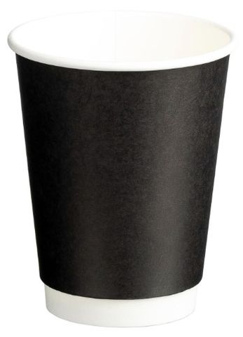 Matthews Double Wall PE Paper Cups - Black 12oz