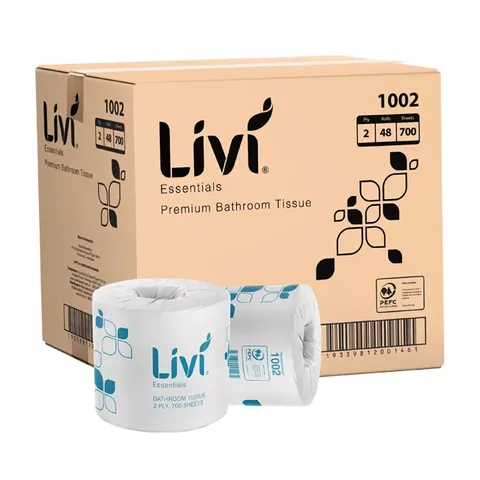 1002 Livi Essentials 2ply 700 Wrapped Toilet Tissue - Ctn 48
