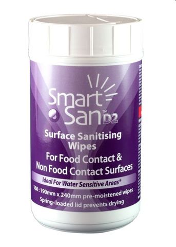 SmartSan D2 Spring Lid Wipes - Cannister 160