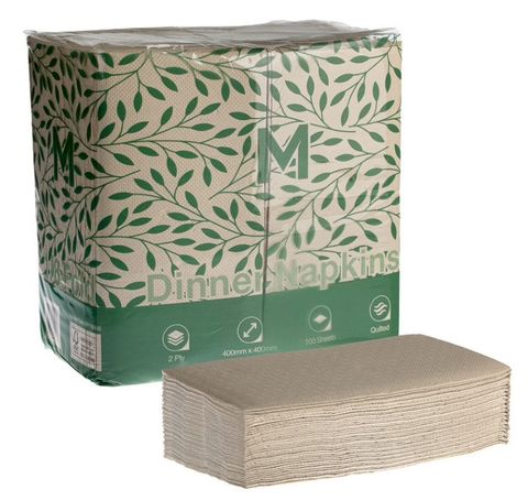 Matthews Quilted Dinner Napkins 1/8 Fold - BROWN