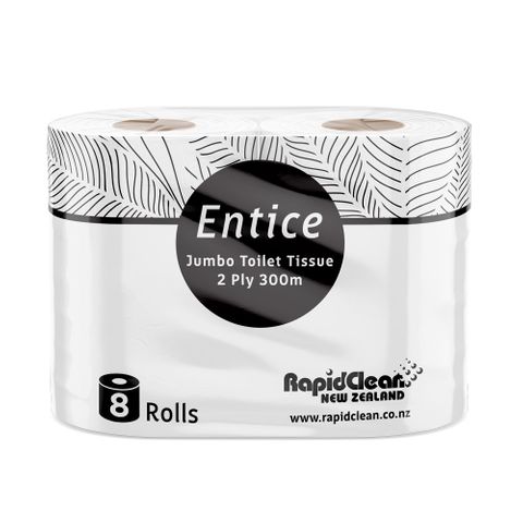 Entice Jumbo 2ply Toilet Rolls 300m x8 Rolls