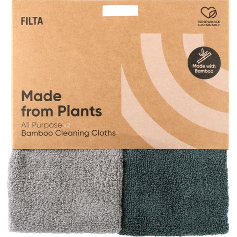 Filta Bamboo Natural Clean Cloth - Grey/Green 2