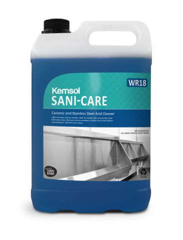 Kemsol Sani Care Ceramic & Stainless Steel Acid Cleaner - 5L