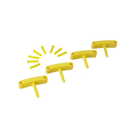Wall Bracket Hook Yellow 4 Per Pkt