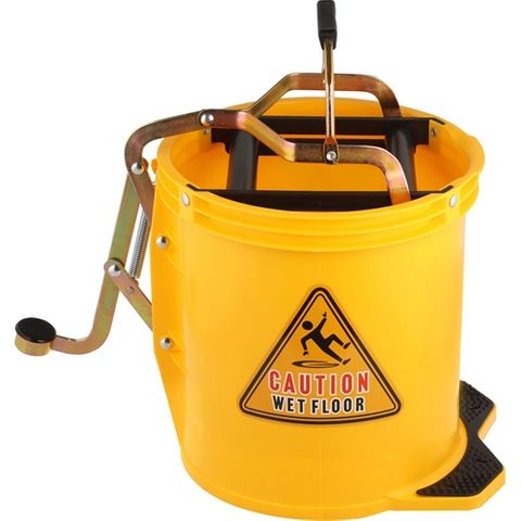 Wringer Bucket On Wheels Yellow