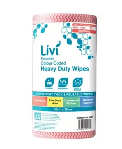 Livi Commercial HD Cloth Wipes Red
