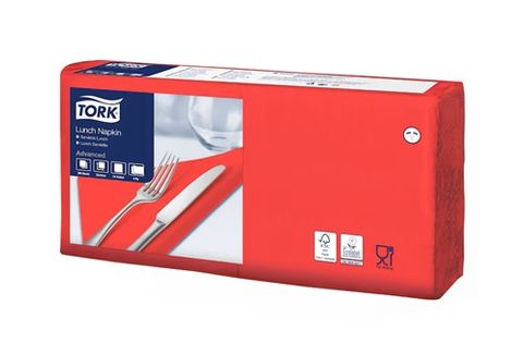 Tork 2Ply Red Lunch Serviette 200