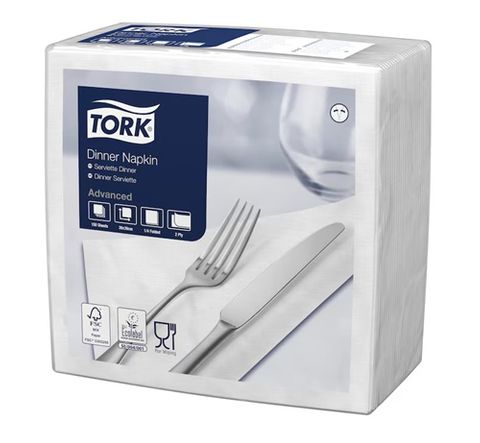 Tork 2Ply White Dinner Napkin 150