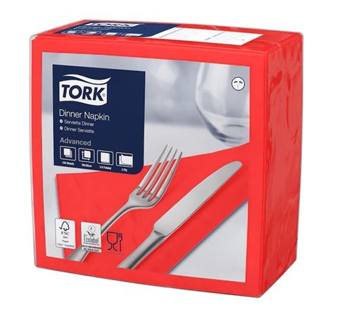 Tork 2Ply Red Dinner Napkin 150