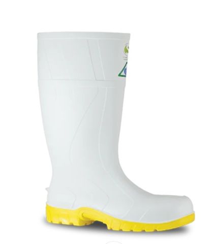 GUMBOOT SAFEMATE WHITE/YELLOW