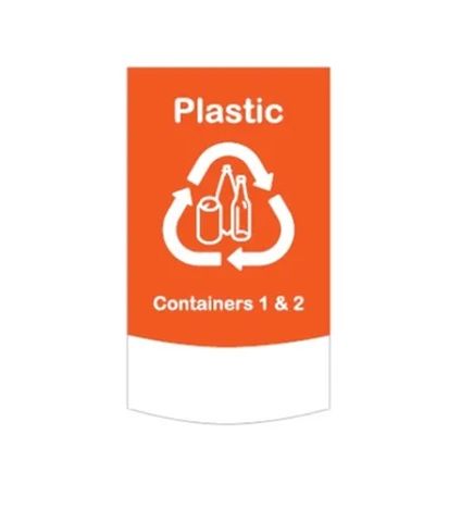 SCS Square 87L Bin Front Label Orange